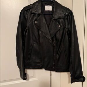 NWOT Old Navy Classic Black Vegan Leather Jacket